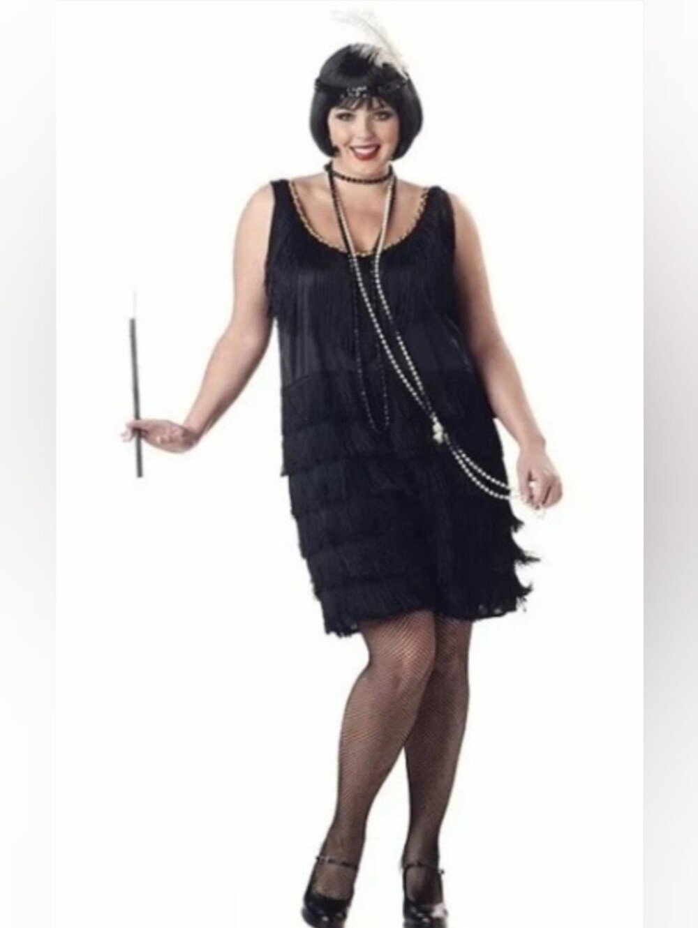 Vintage California Costume Women's Flapper Dress Size Small Fringe Sequins